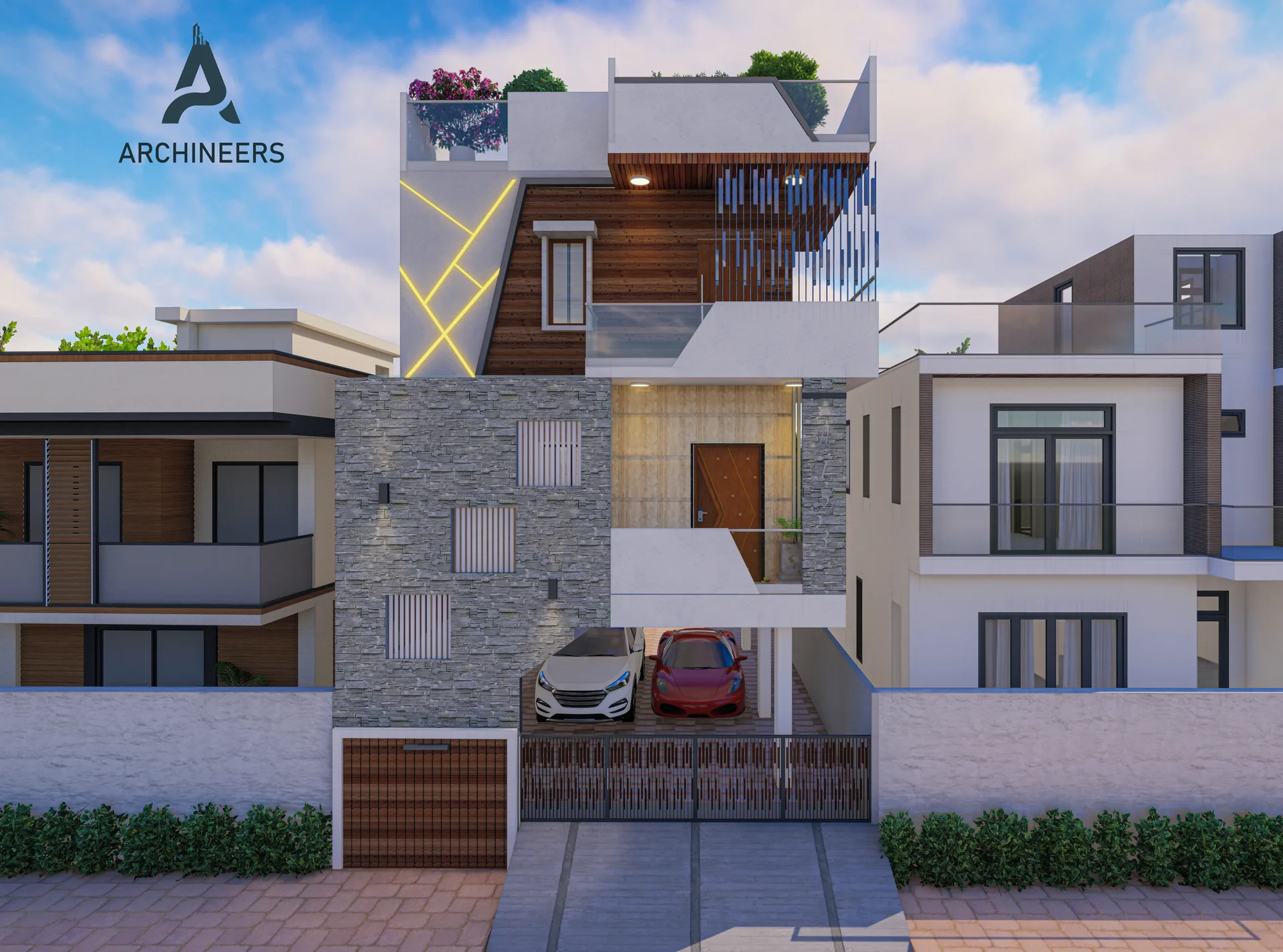 ARCHINEERS residential elevation for architects