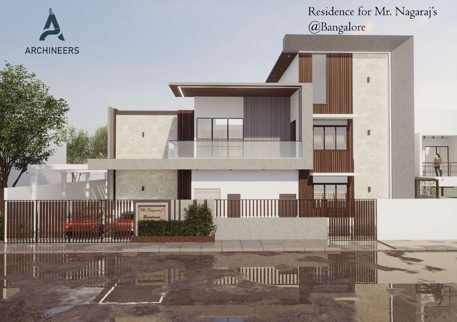 Architectural visualisation of Mr. Nagaraj Residence, Bangalore, by ARCHINEERS.