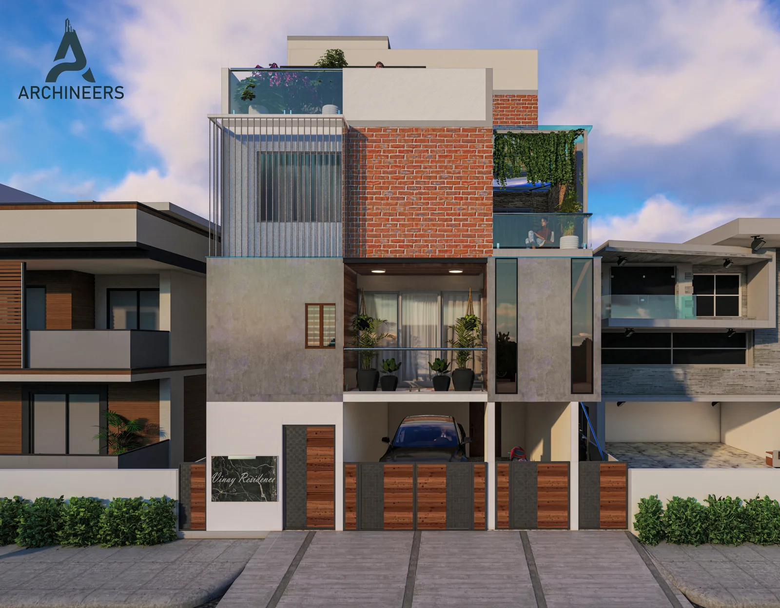 ARCHINEERS Vinay Residence architectural elevation